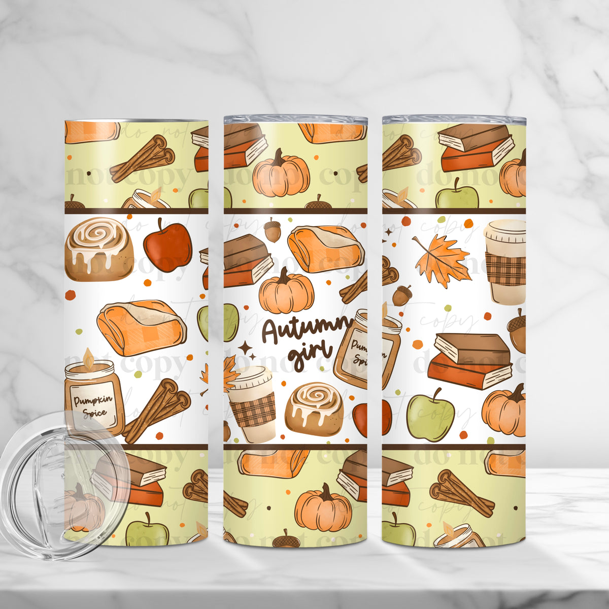 Autumn Girl Collage Tumbler Wrap