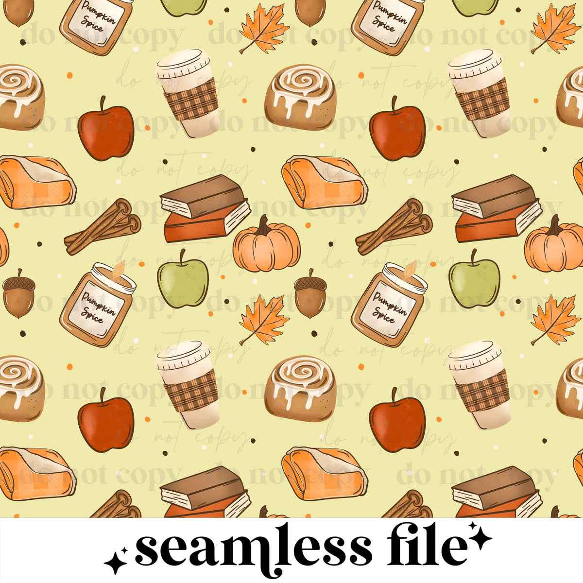 Autumn Girl Collage Seamless