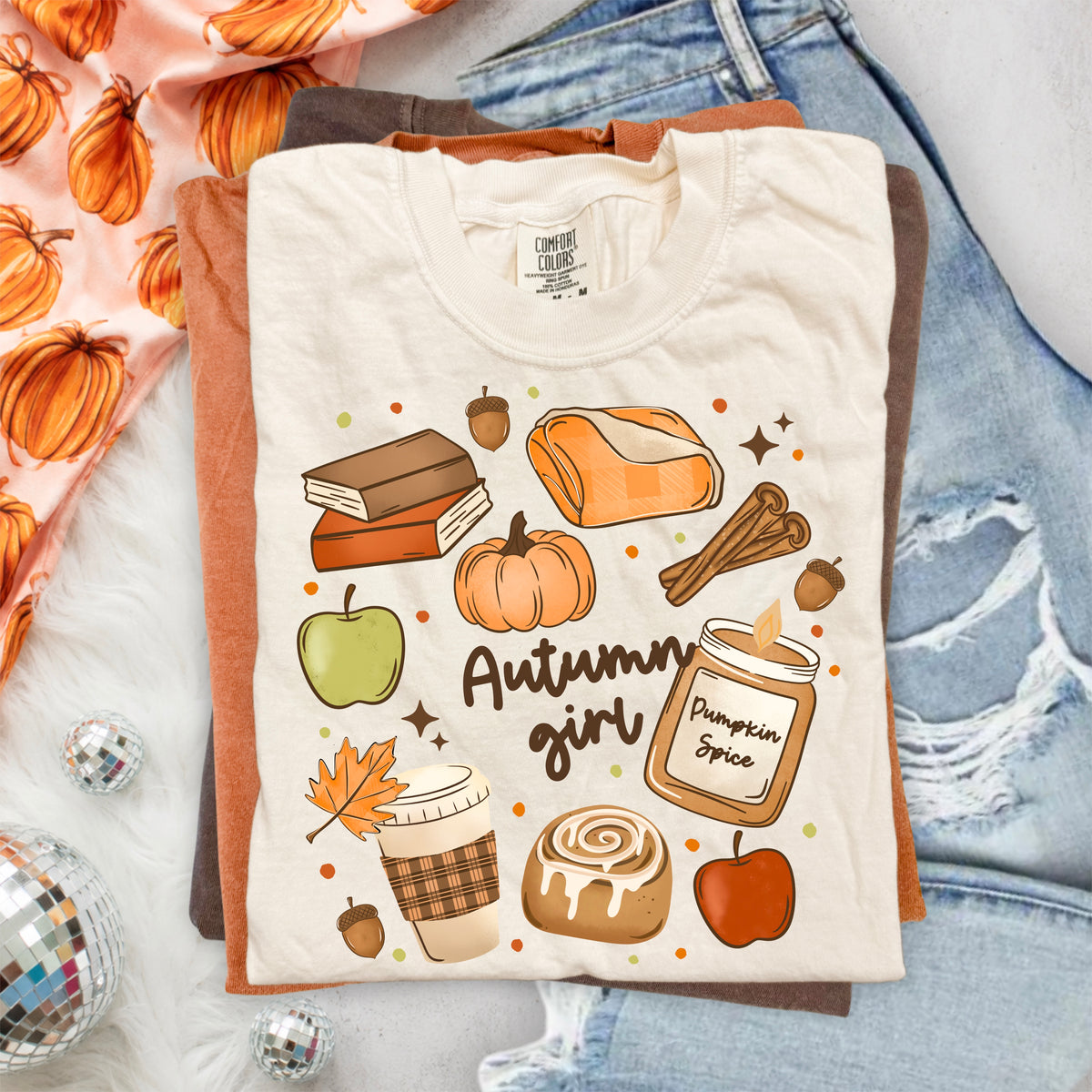 Autumn Girl Collage PNG