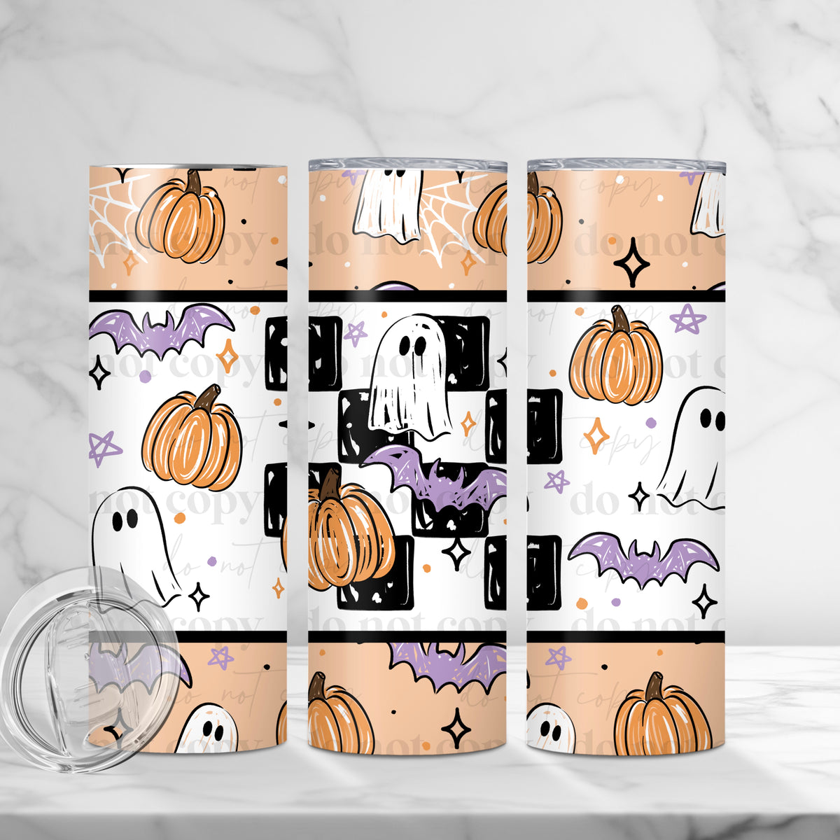 Checker Halloween Tumbler Wrap