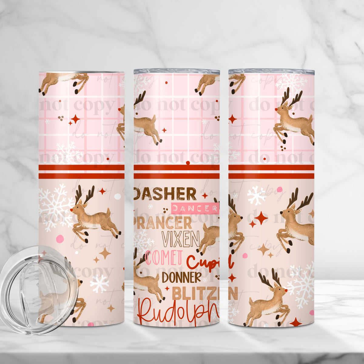 Reindeer Names Tumbler Wrap
