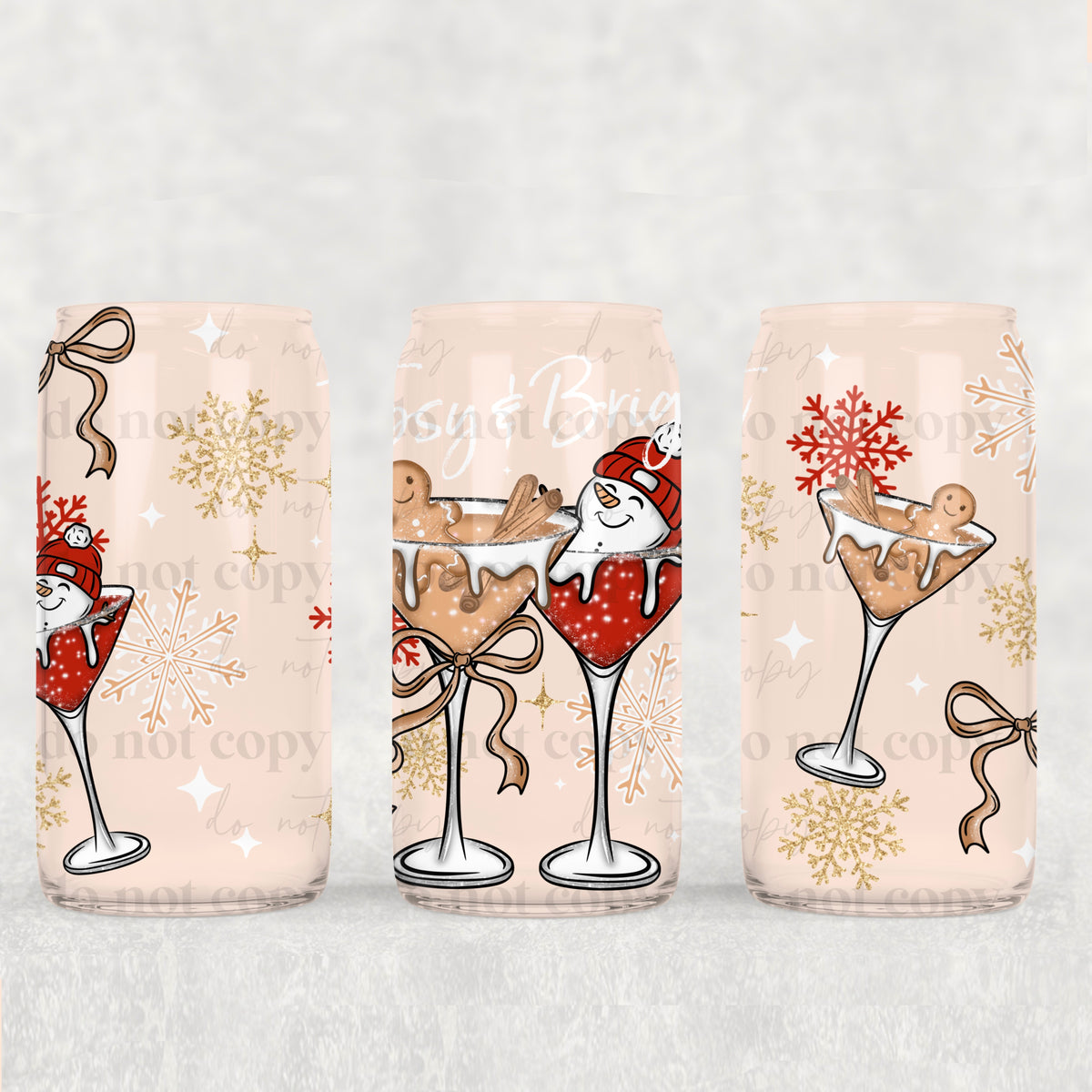 Tipsy & Bright Martini 16oz Glass Wrap