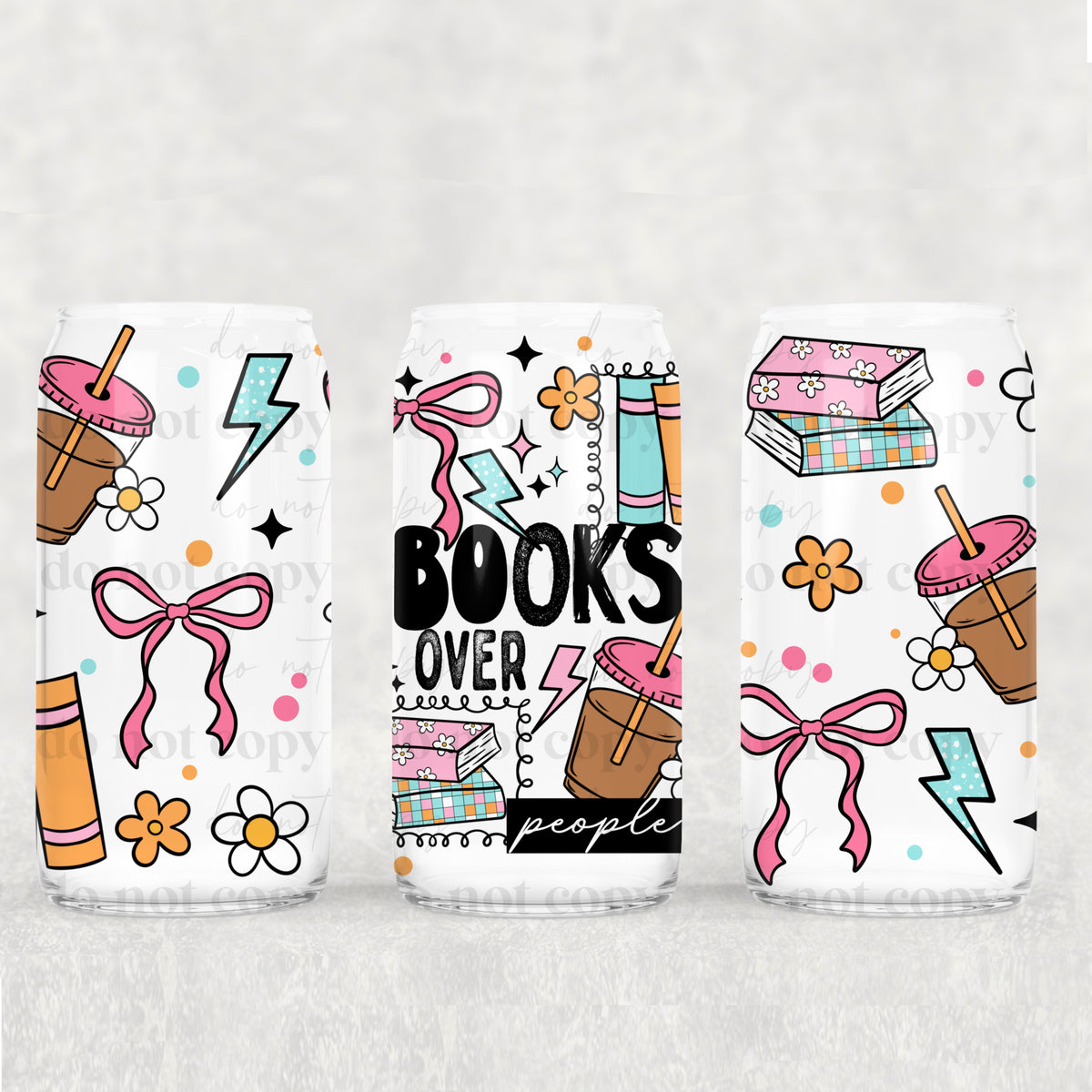 Books Over People 16oz Glass Wrap