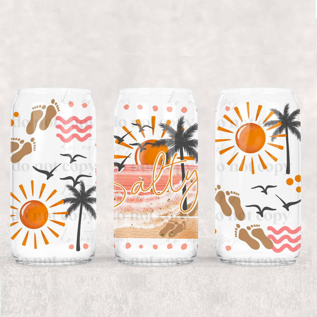 Salty Sunset 16oz Glass Wrap