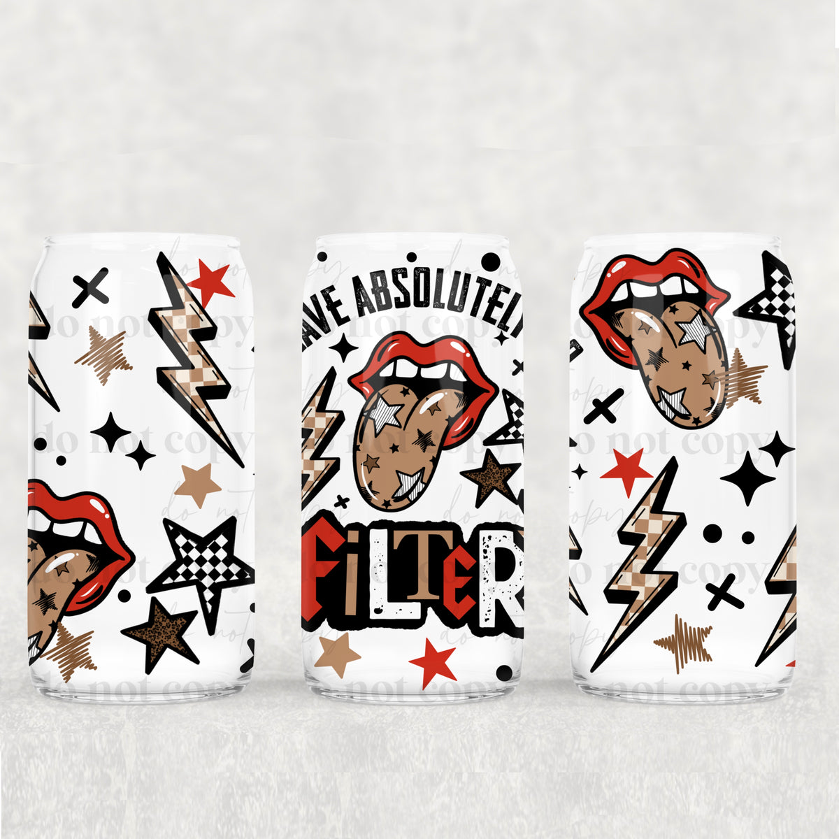 Absoutely No Filter 16oz Glass Wrap