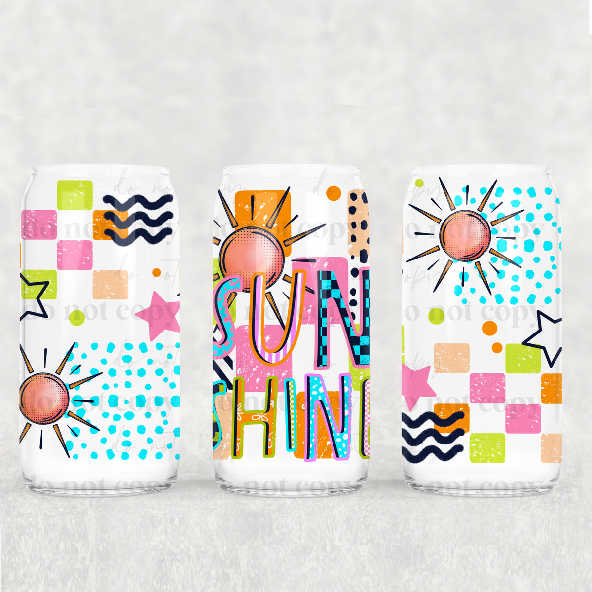 Sunshine Checker 16oz Glass Wrap