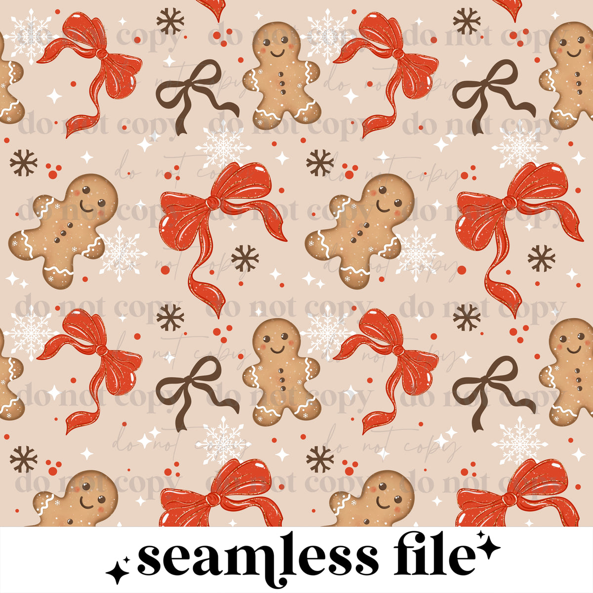 Gingerbread Bow Seamless