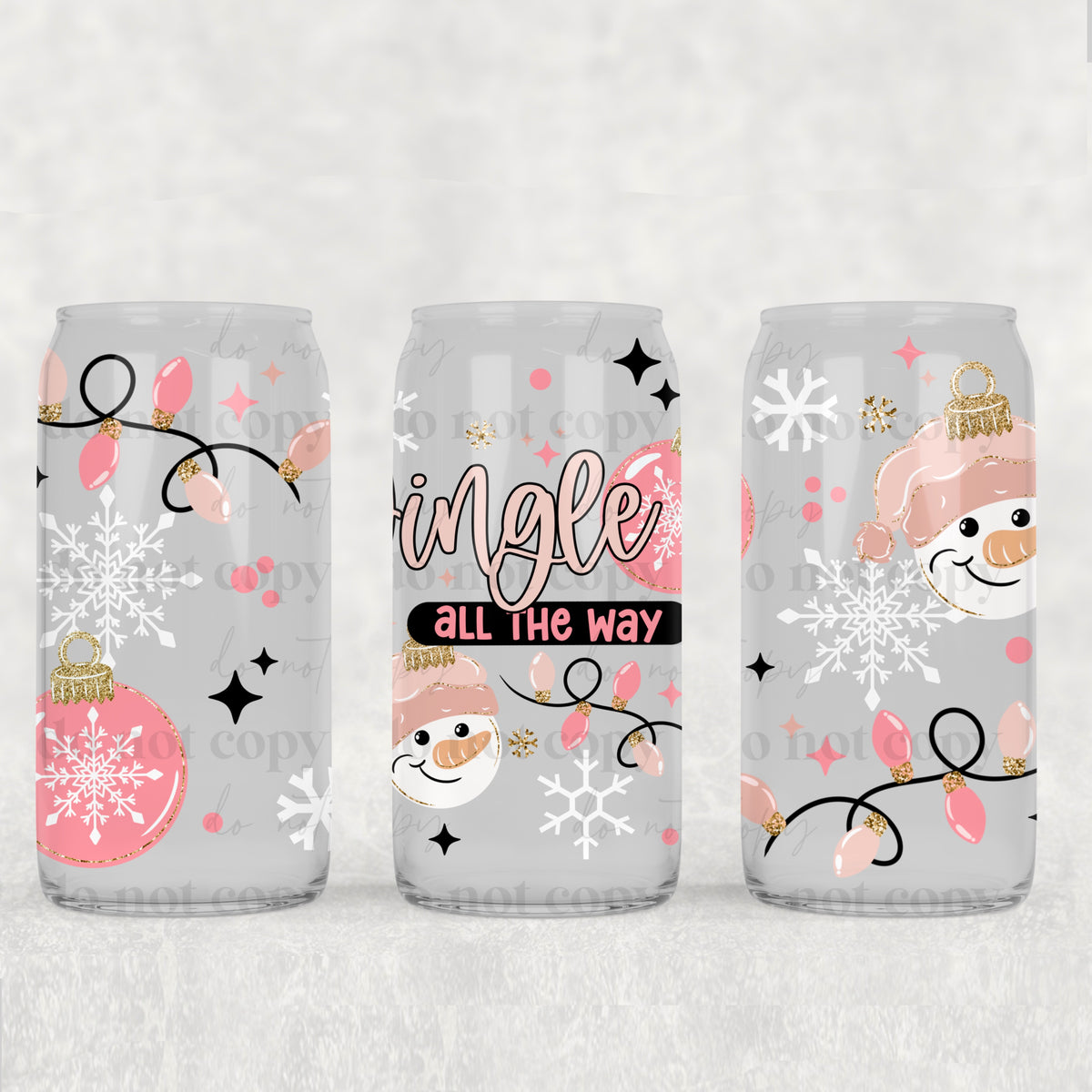Jingle All The Way 16oz Glass Wrap
