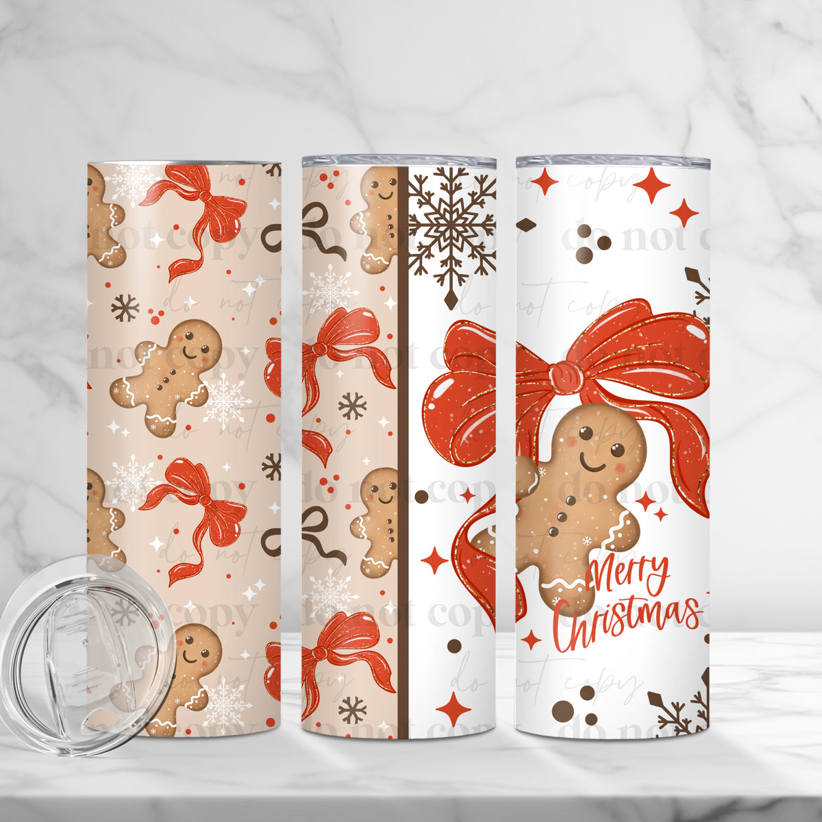Gingerbread Bow Tumbler Wrap
