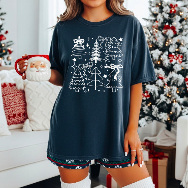 Doodle Trees Single Color PNG