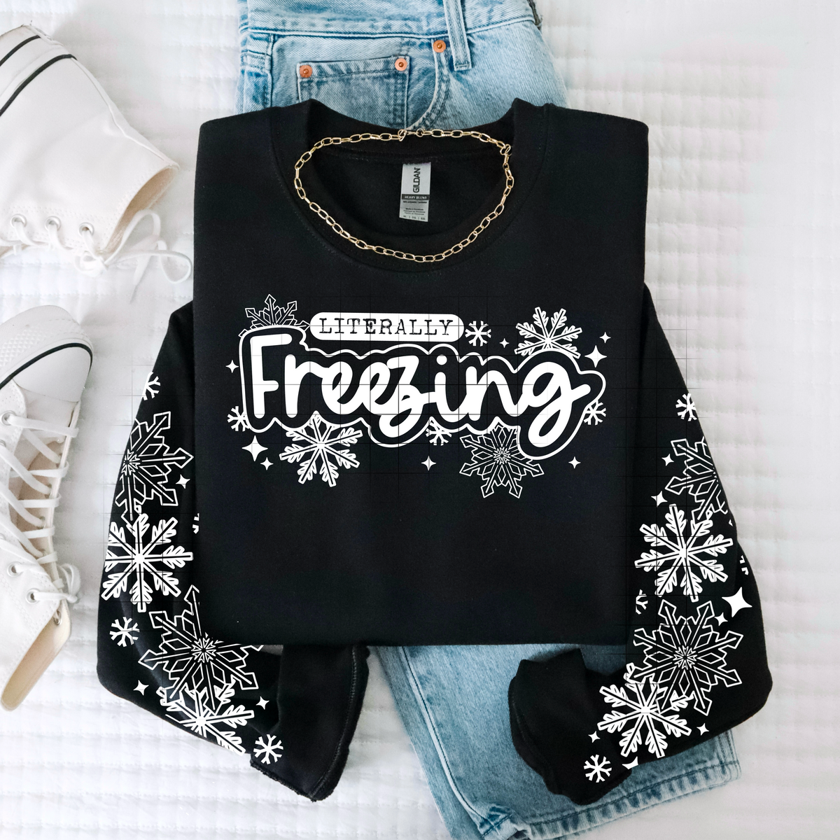 Literally Freezing w/ Sleeves Single Color PNG