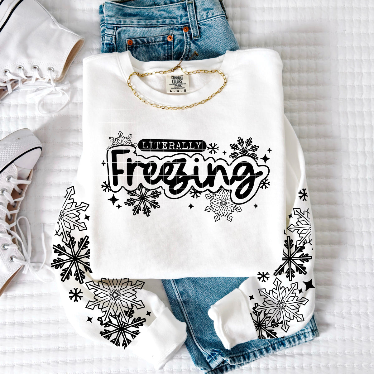 Literally Freezing w/ Sleeves Single Color PNG