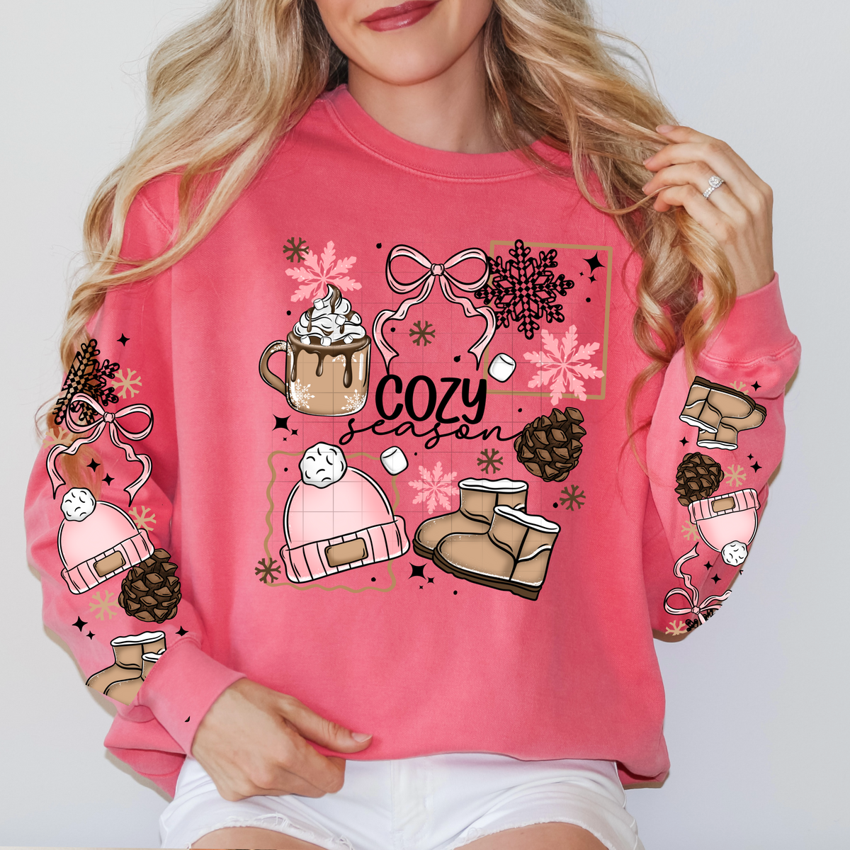 Pink Cozy Season w/ Sleeves PNG