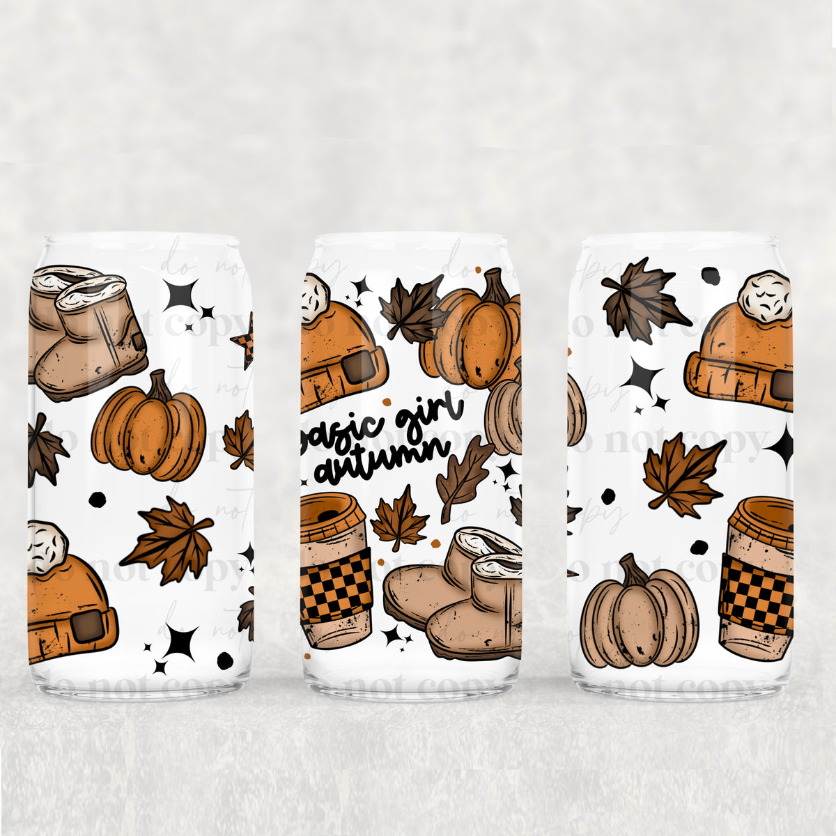 Basic Girl Autumn 16oz Glass Wrap