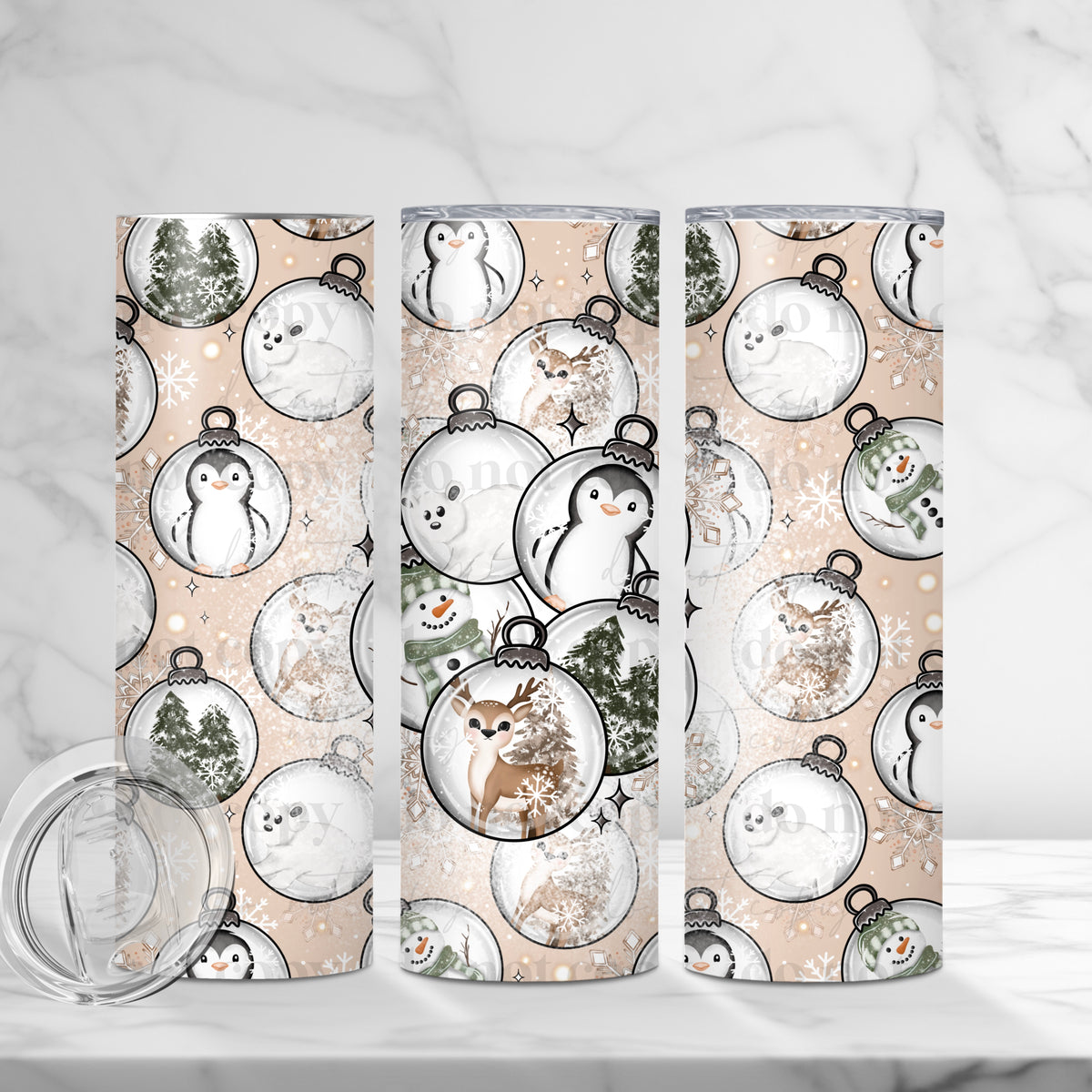 Winter Ornaments Tumbler Wrap