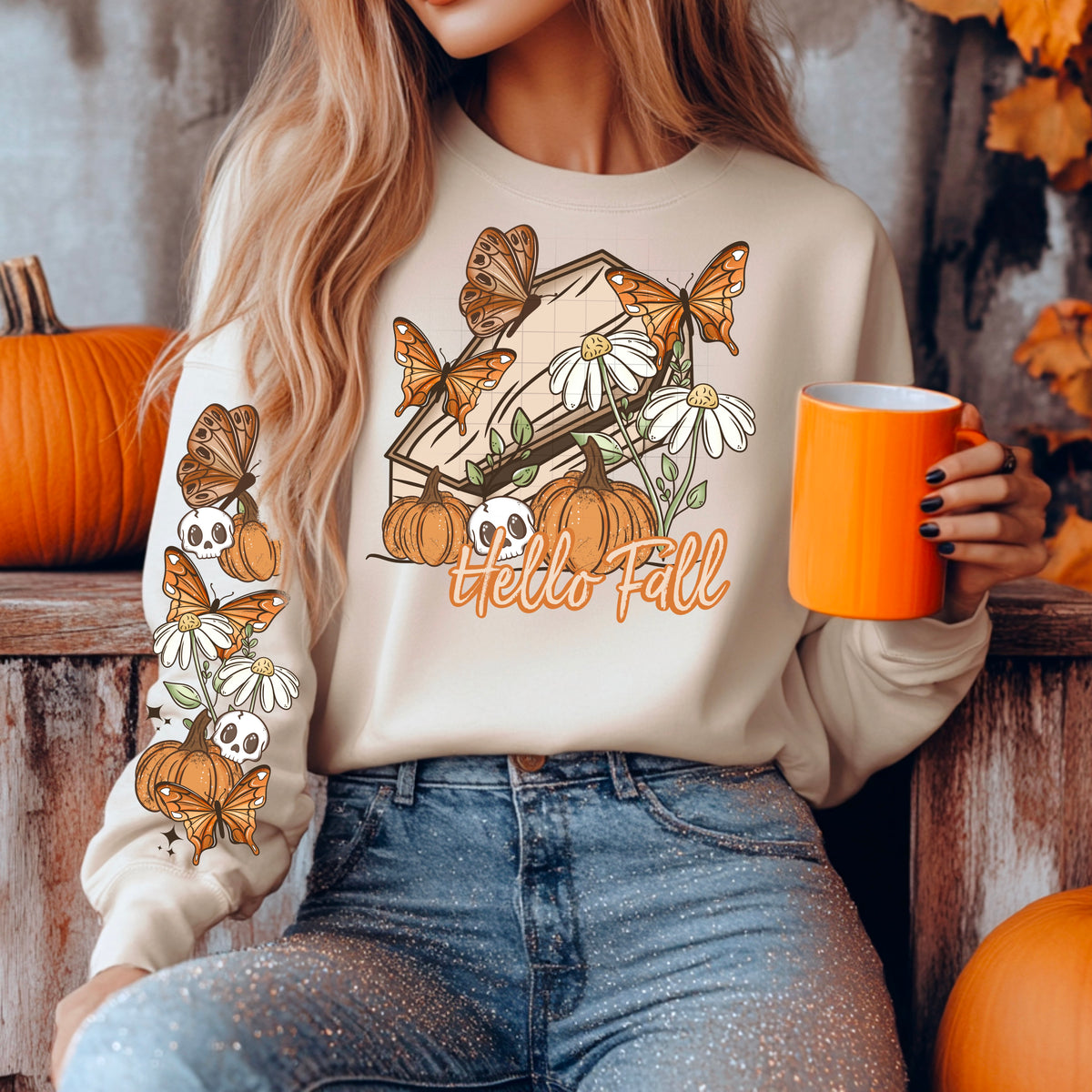 Hello Fall w/ Sleeves PNG