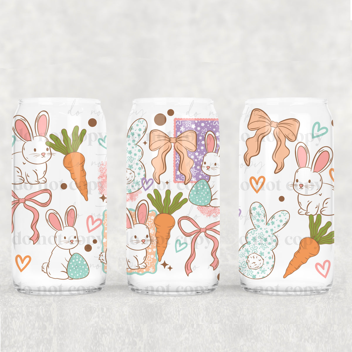 Easter Bunnies Frames 16oz Glass Wrap