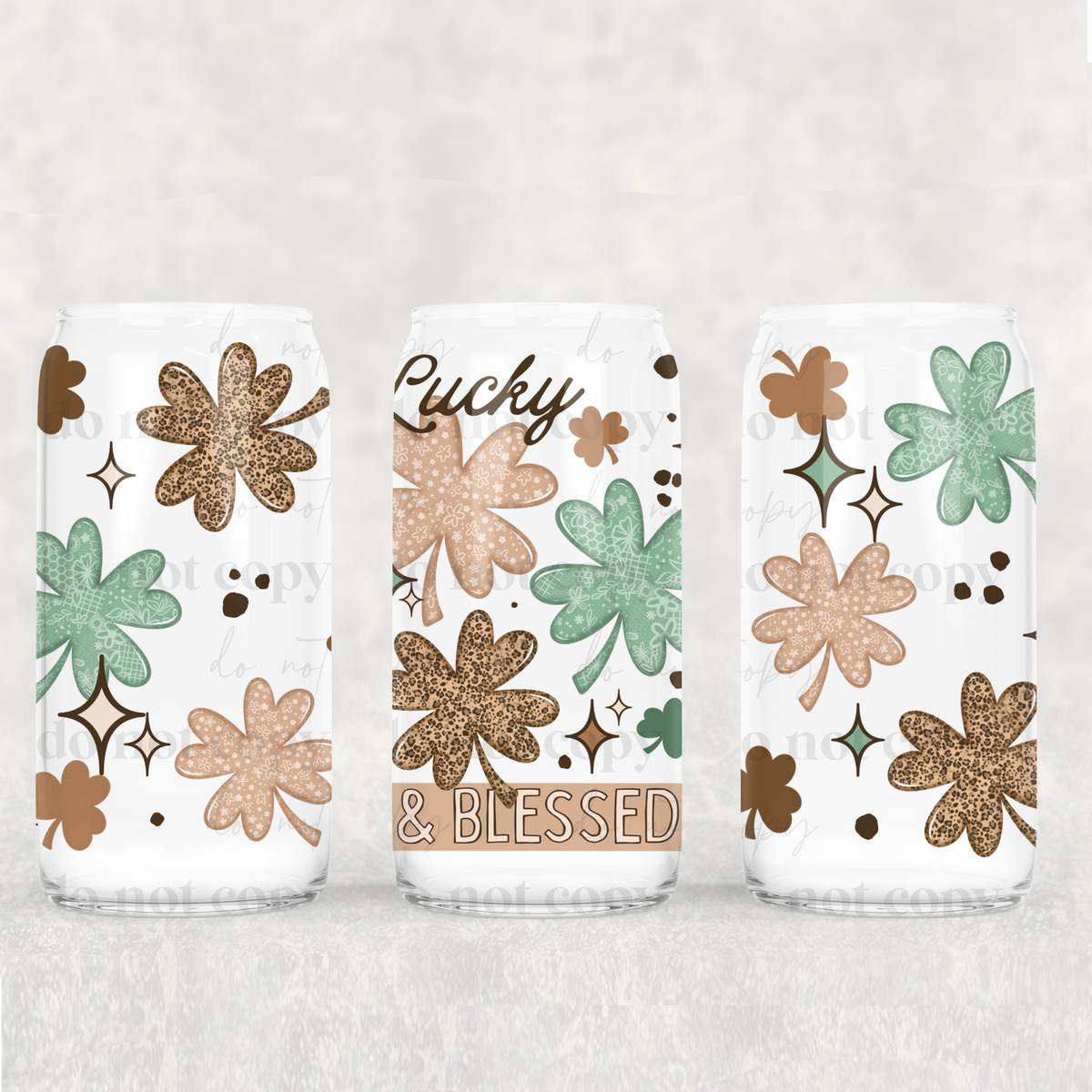 Lucky & Blessed 16oz Glass Wrap