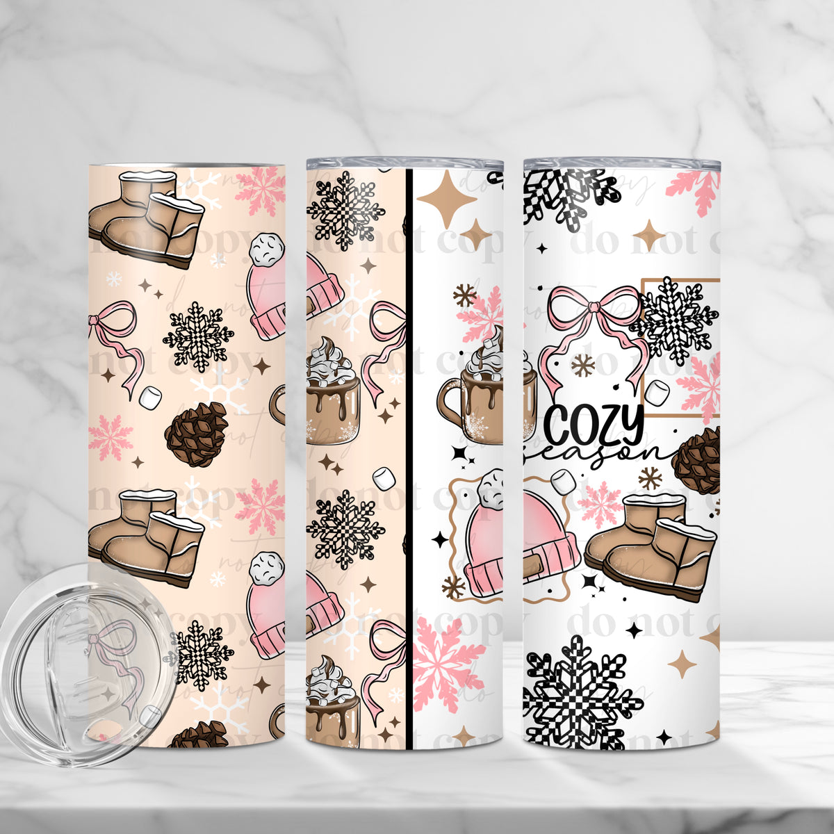 Pink Cozy Season Tumbler Wrap