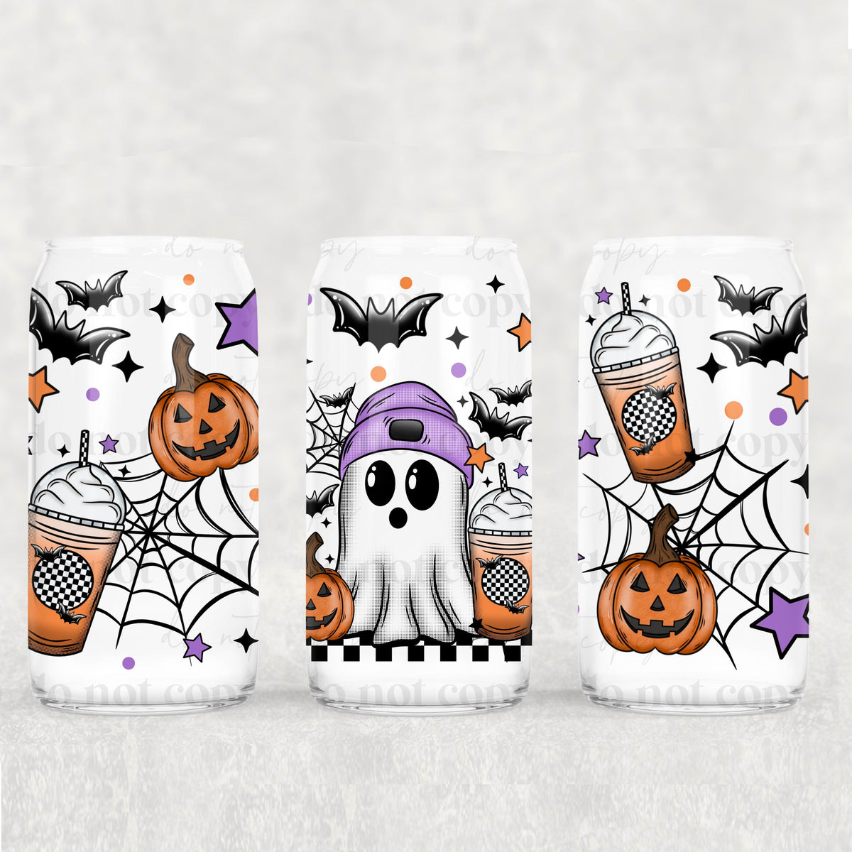 Halloween Ghost 16oz Glass Wrap