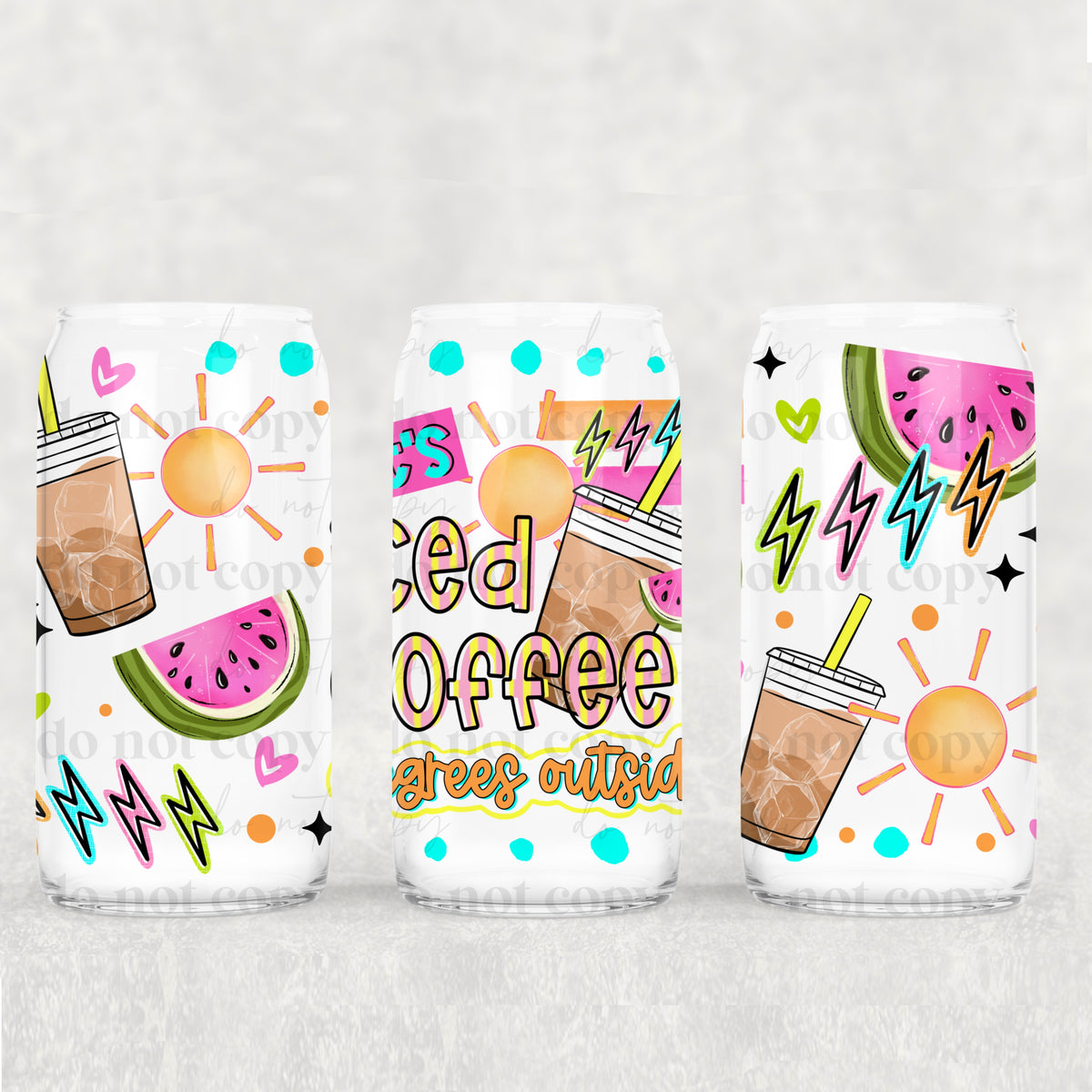 Iced Coffee Degrees 16oz Glass Wrap
