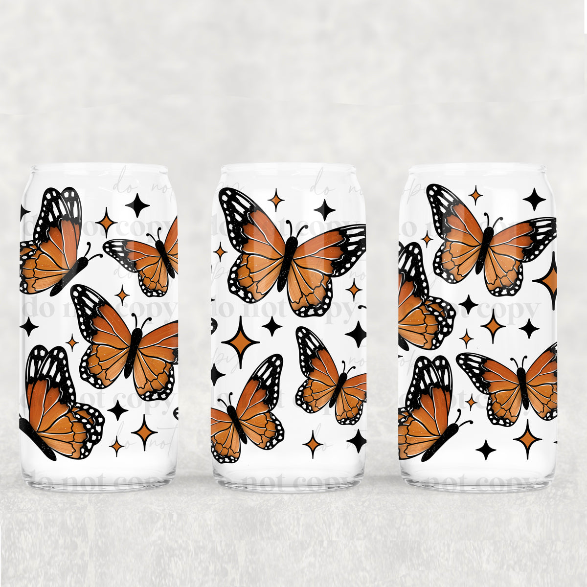 Monarch Butterflies 16oz Glass Wrap