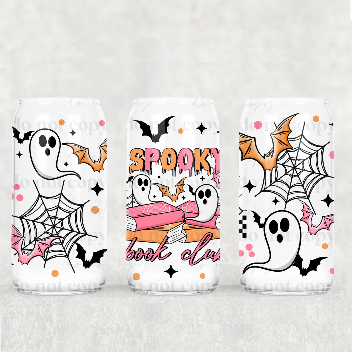 Spooky Book Club 16oz Glass Wrap