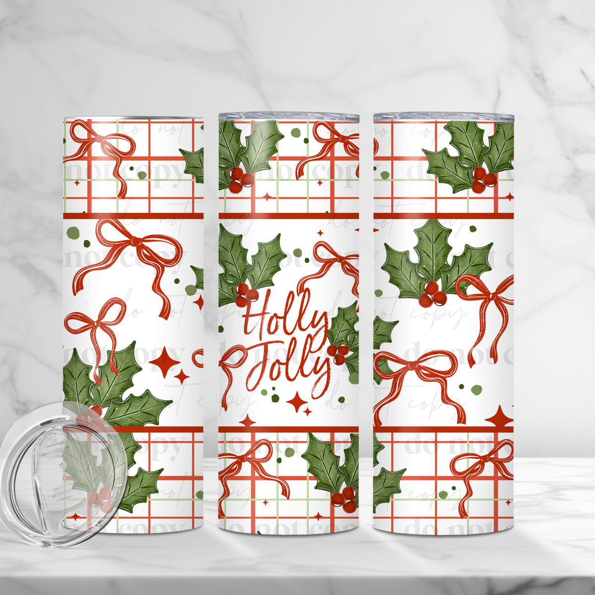 Holly Jolly Bows Tumbler Wrap