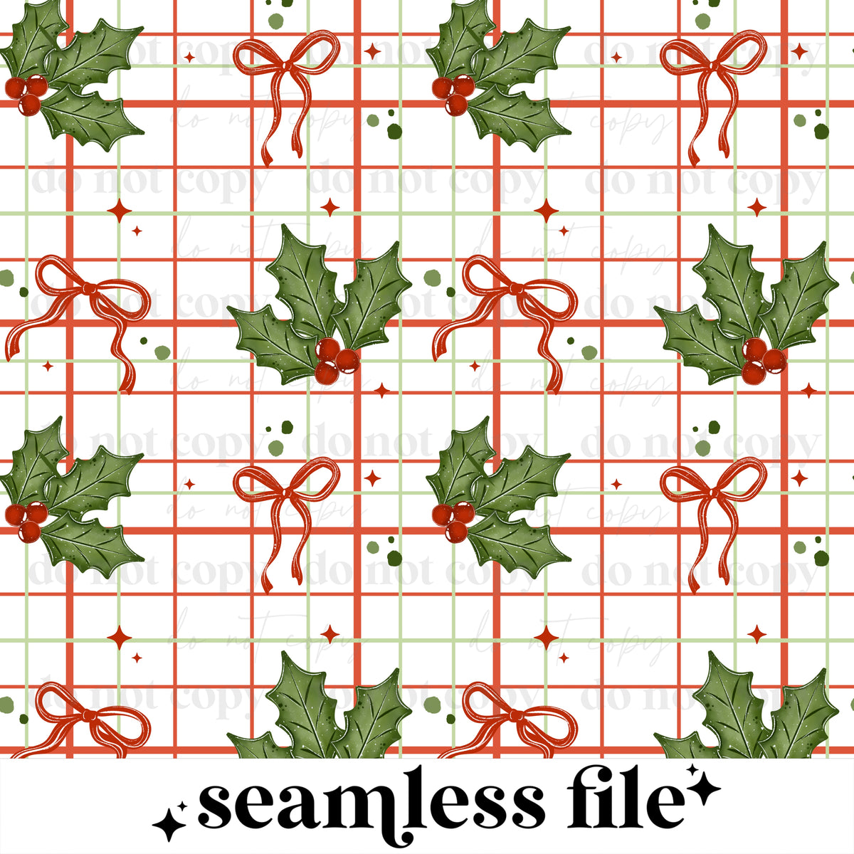 Holly Jolly Bows Seamless