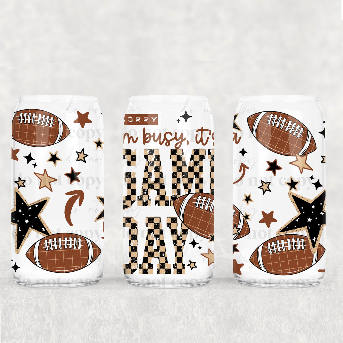 I'm Busy It's Game Day 16oz Glass Wrap