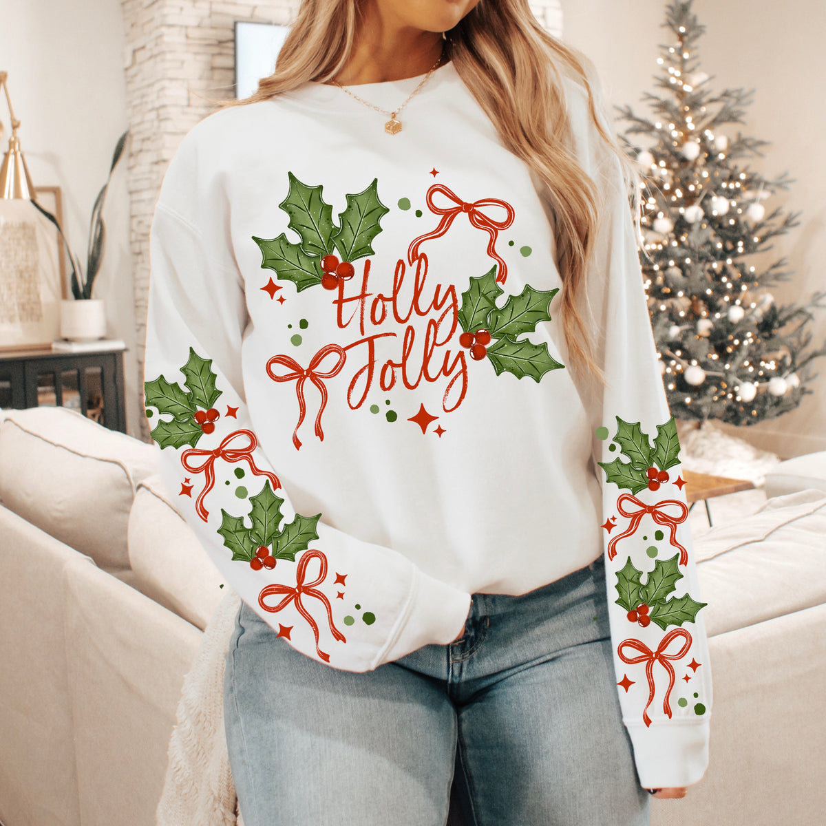 Holly Jolly Bows w/ Sleeves PNG