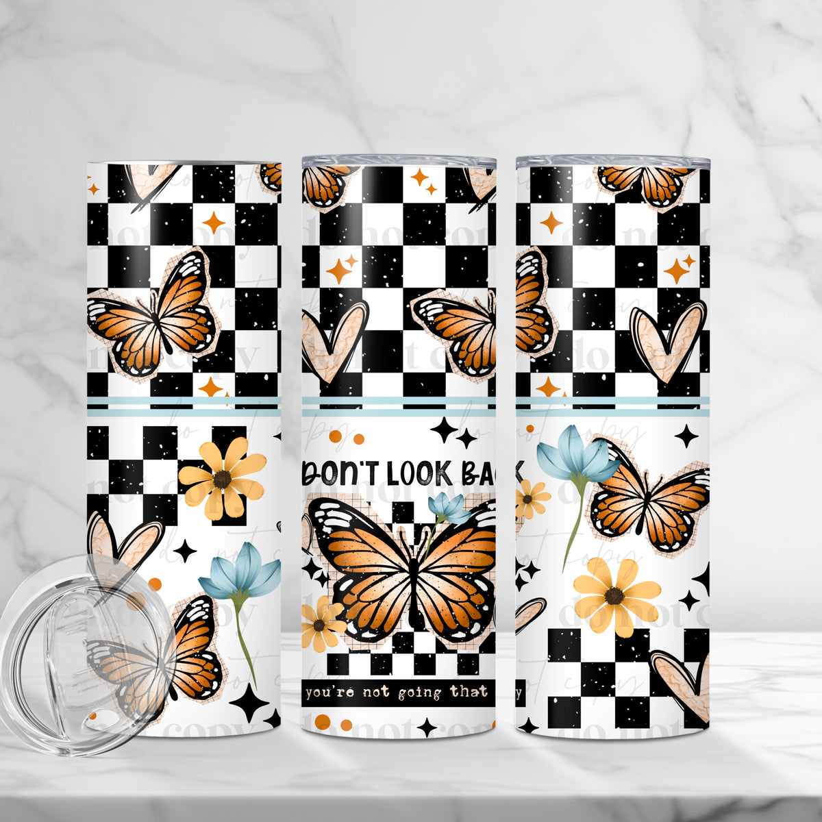 Don't Look Back Butterfly Tumbler Wrap