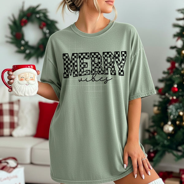 Merry Vibes Checker Single Color PNG