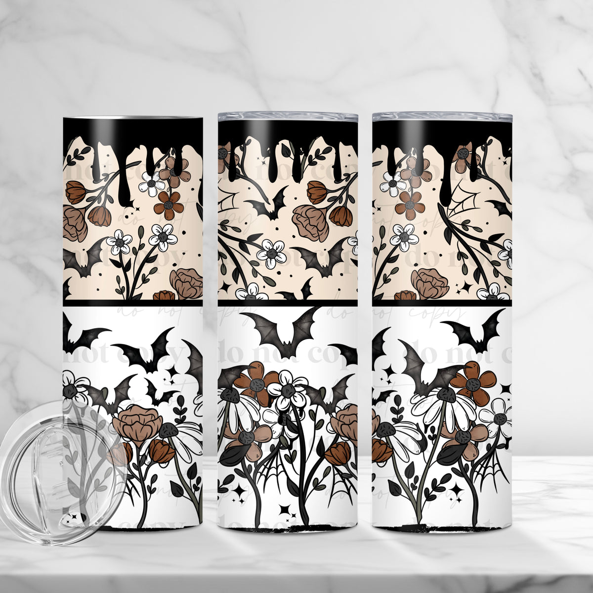 Fall Halloween Florals Tumbler Wrap