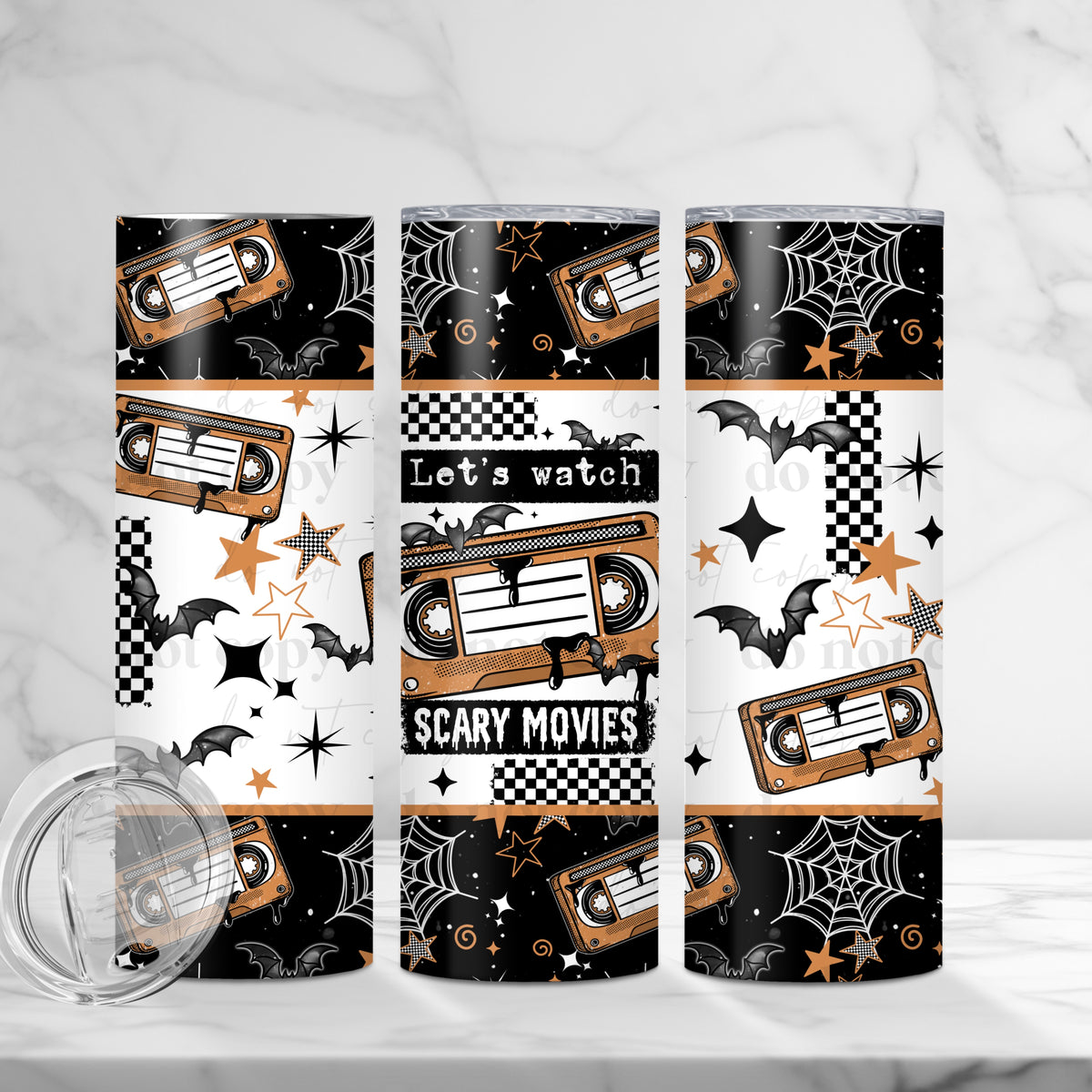 Let's Watch Scary Movies Tumbler Wrap