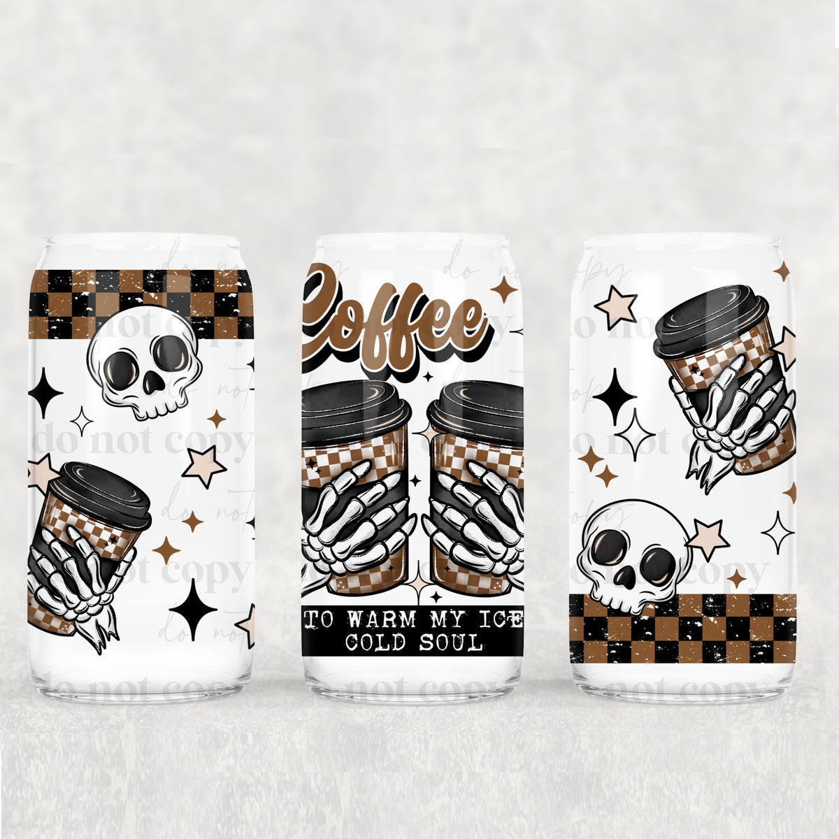 Coffee To Warm My Cold Soul 16oz Glass Wrap