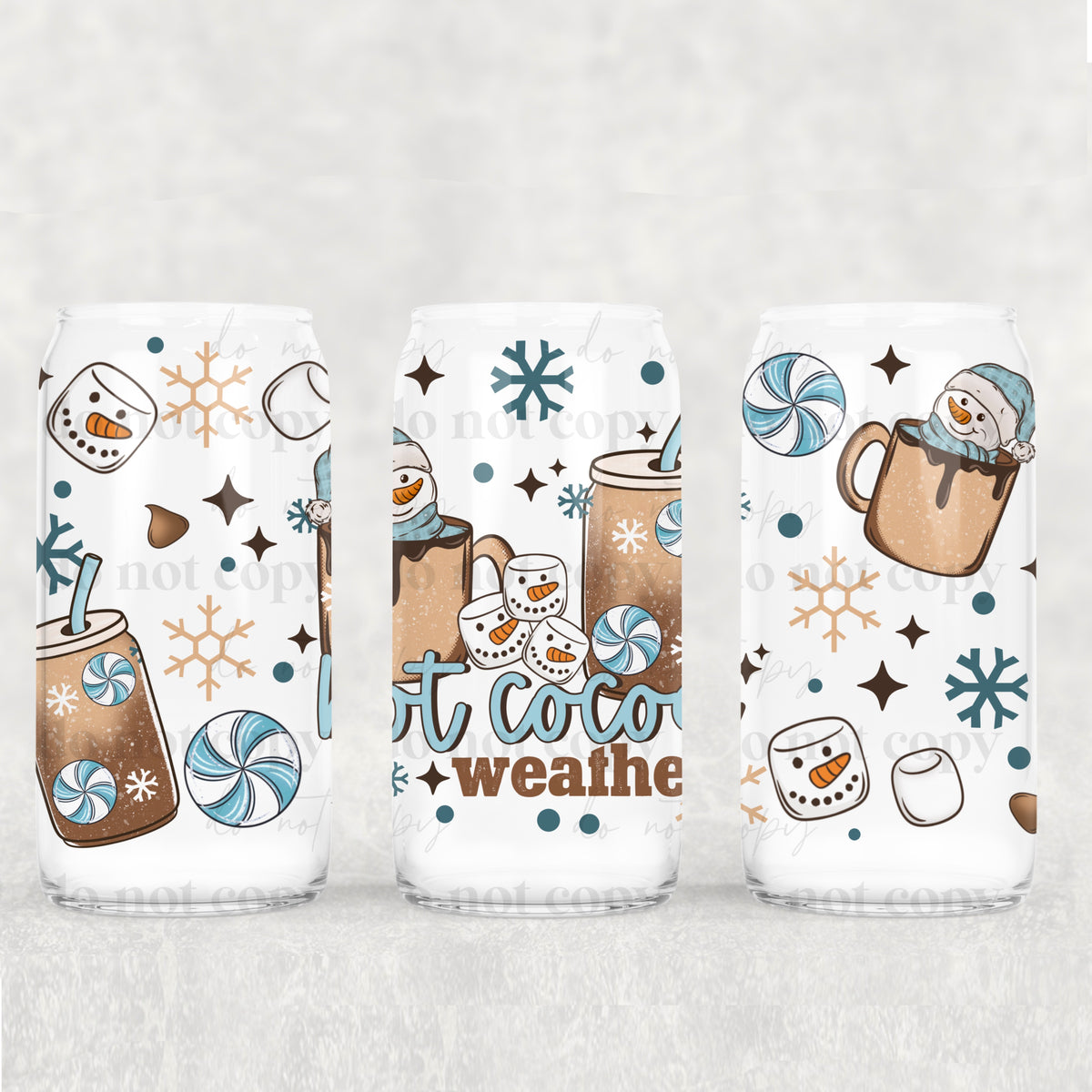 Hot Cocoa Weather 16oz Glass Wrap