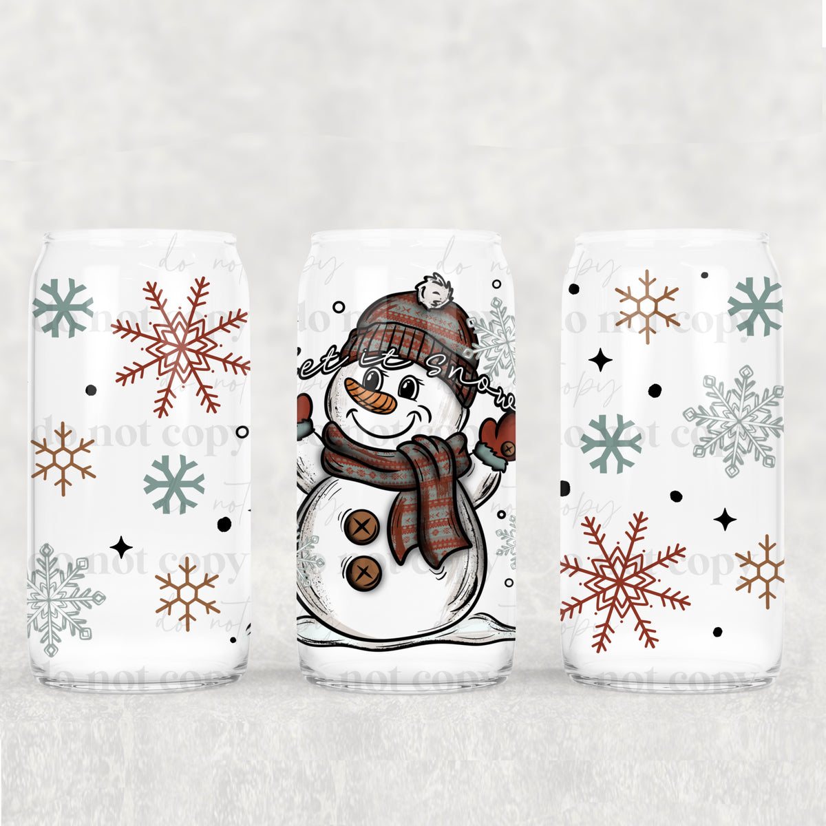 Let It Snow 16oz Glass Wrap