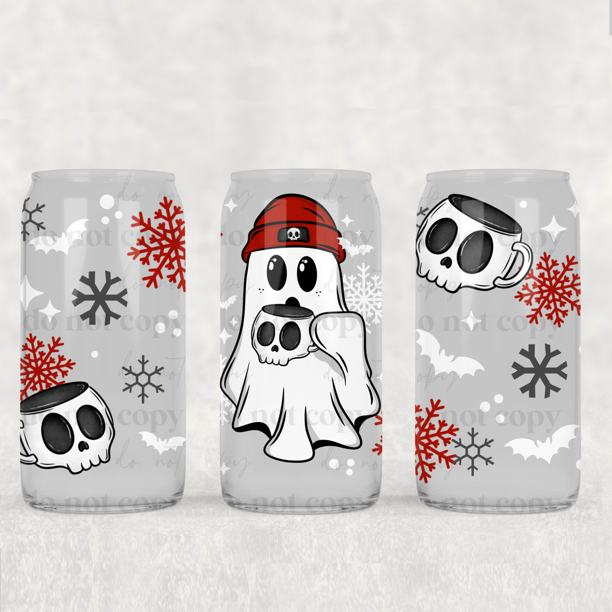 Winter Ghostie 16oz Glass Wrap