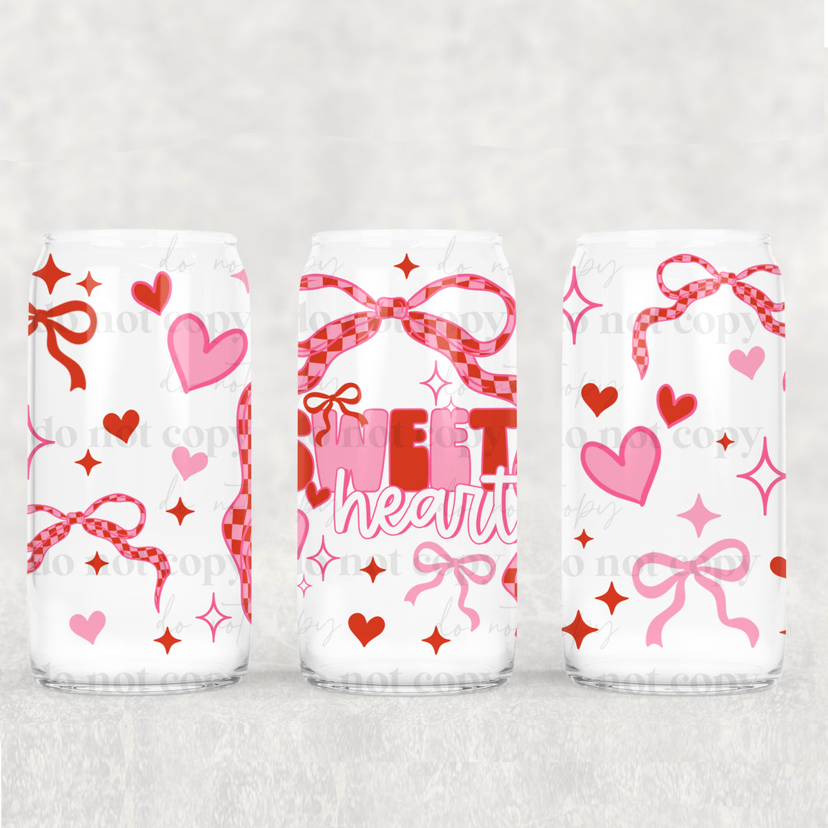 Sweetheart Bow 16oz Glass Wrap