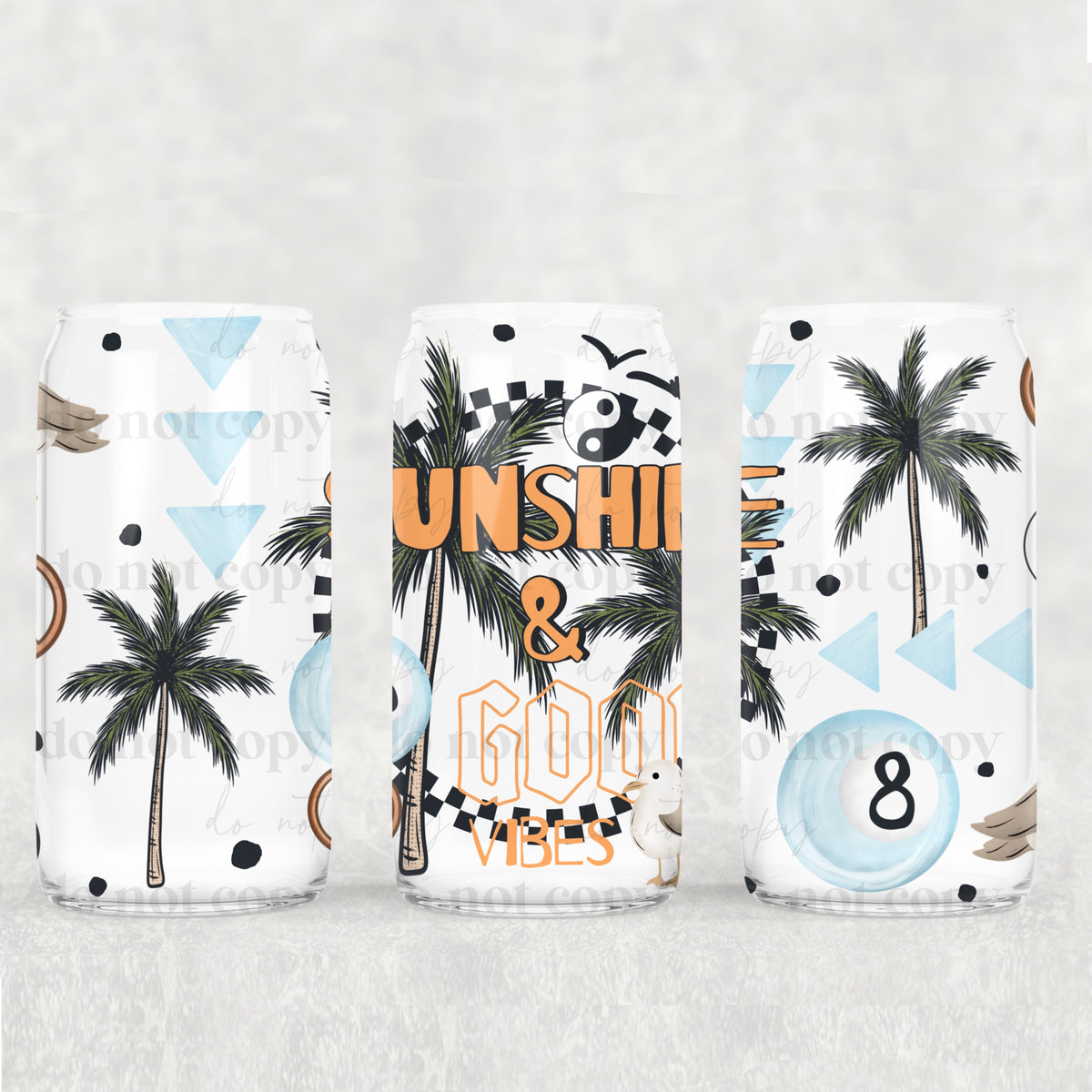Sunshine & Good Vibes 16oz Glass Wrap