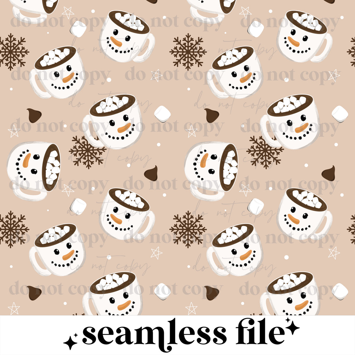Hot Cocoa & Cozy Vibes Tan Seamless