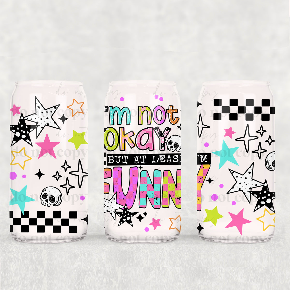 Not Okay But Funny 16oz Glass Wrap