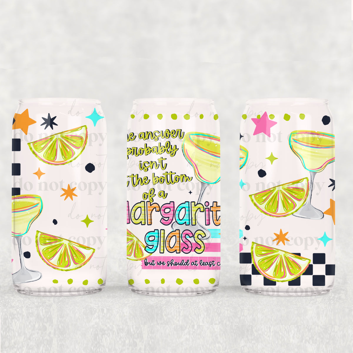 Margarita Glass 16oz Glass Wrap
