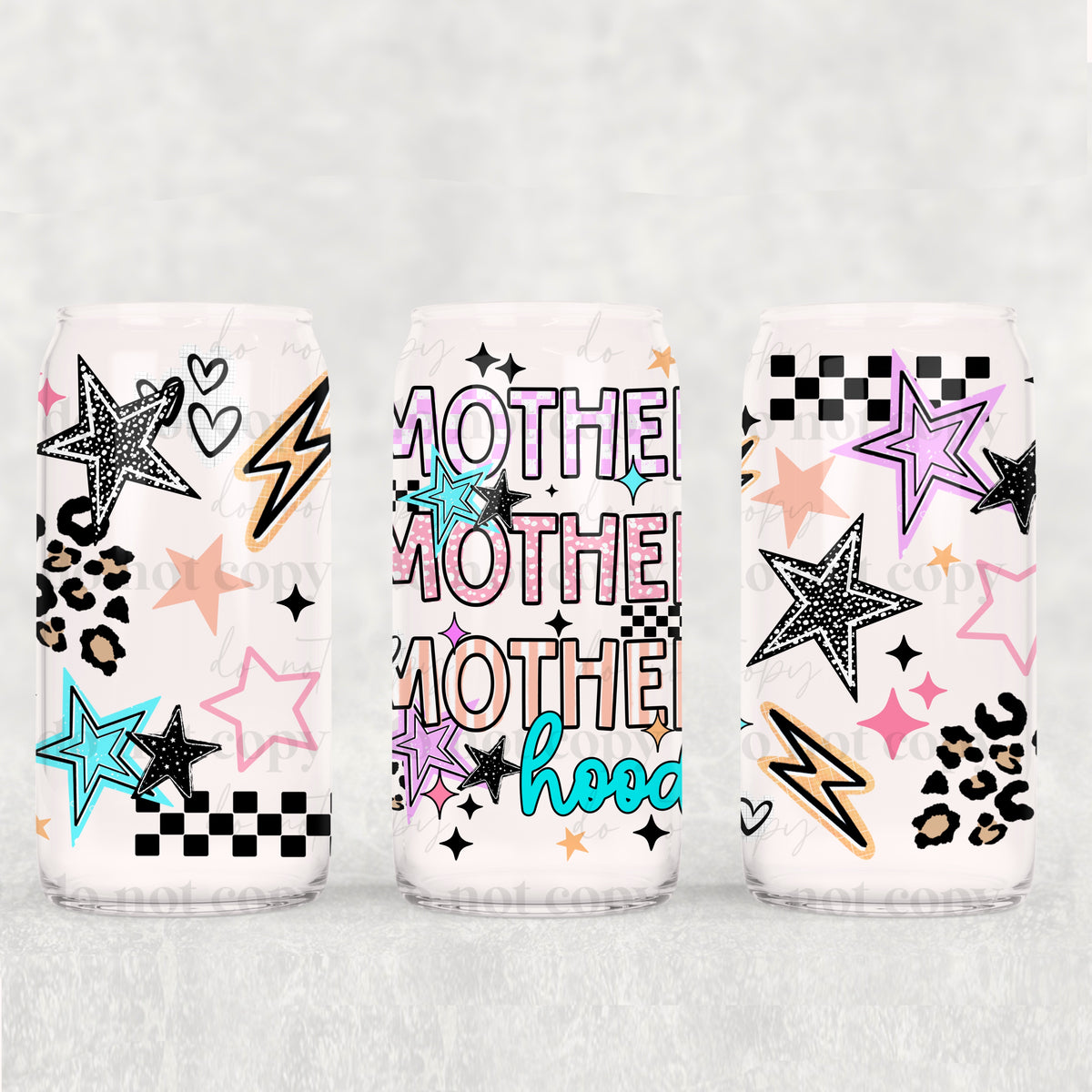 Checker Motherhood 16oz Glass Wrap