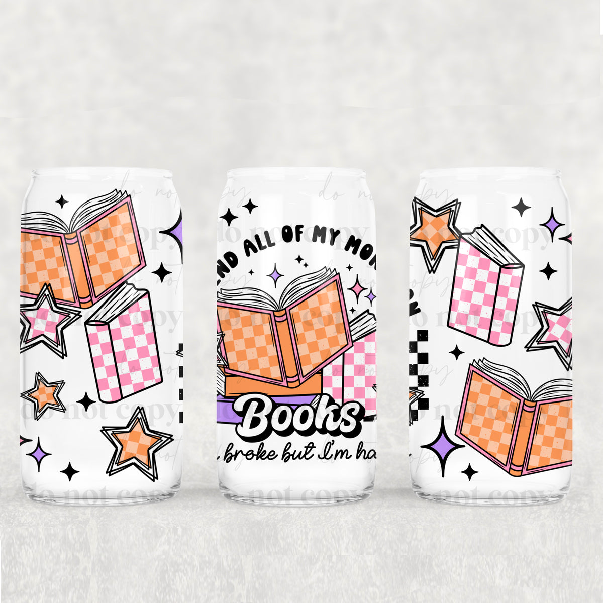 Books 16oz Glass Wrap