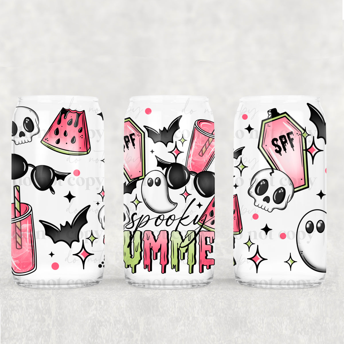 Spooky Summer 16oz Glass Wrap