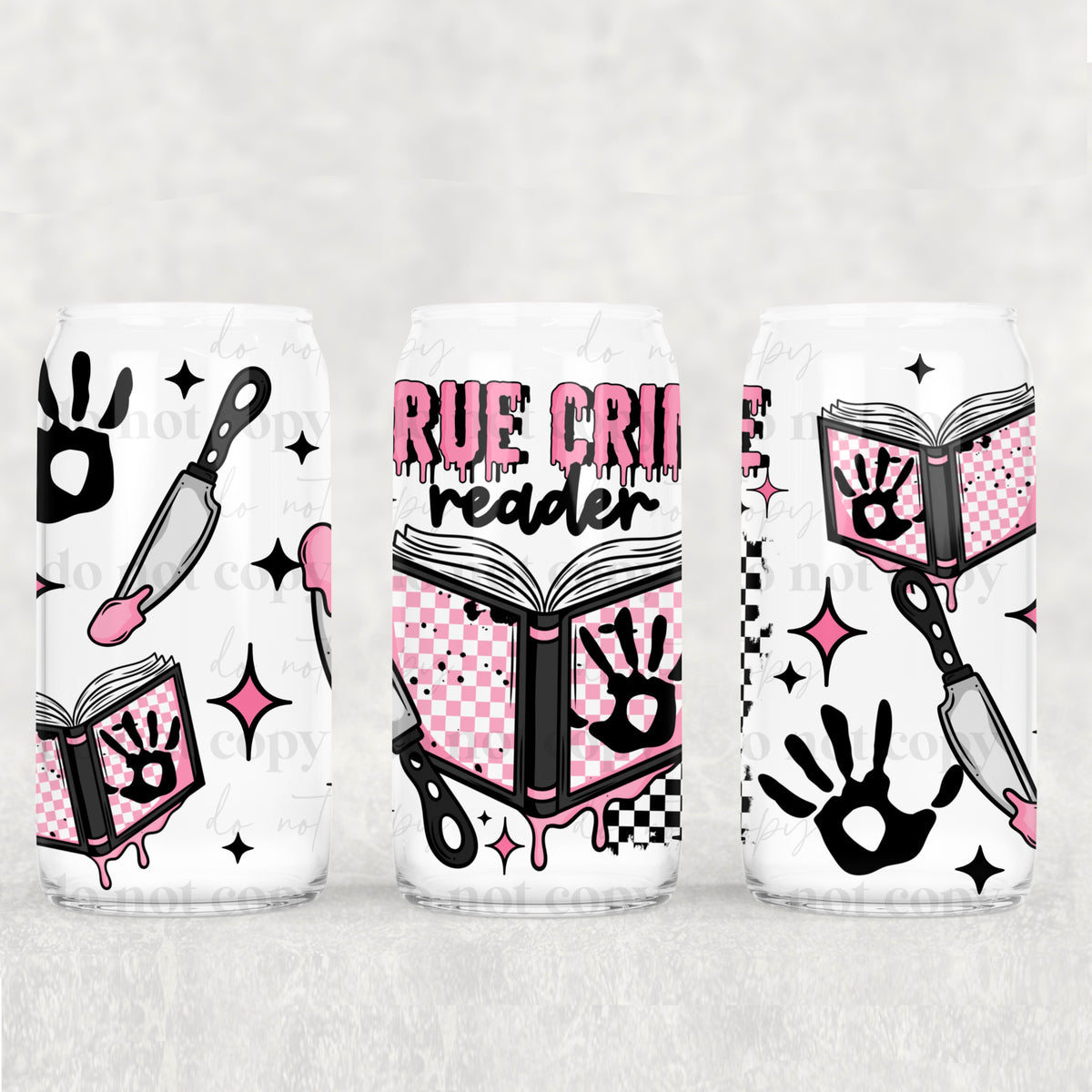 True Crime Reader 16oz Glass Wrap