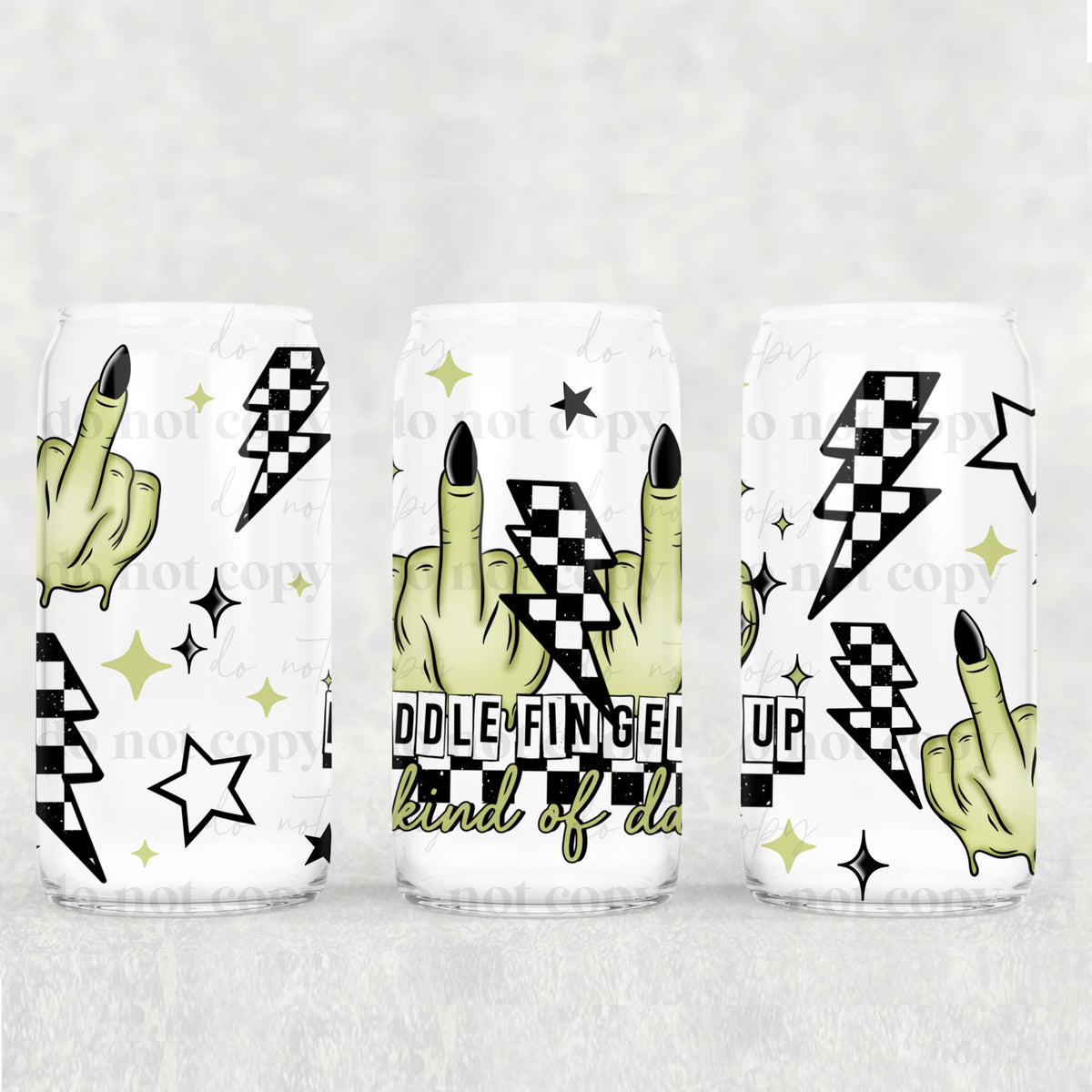 Middle Fingers Up 16oz Glass Wrap