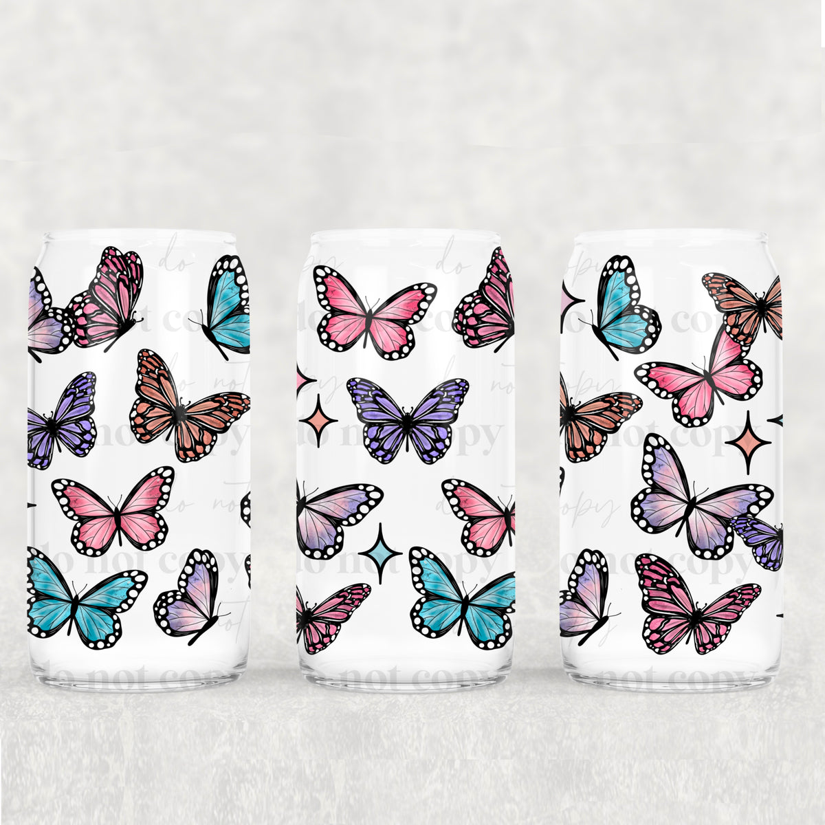 Butterflies 16oz Glass Wrap